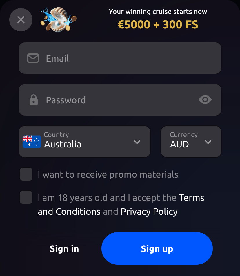 Crusino Casino Registration